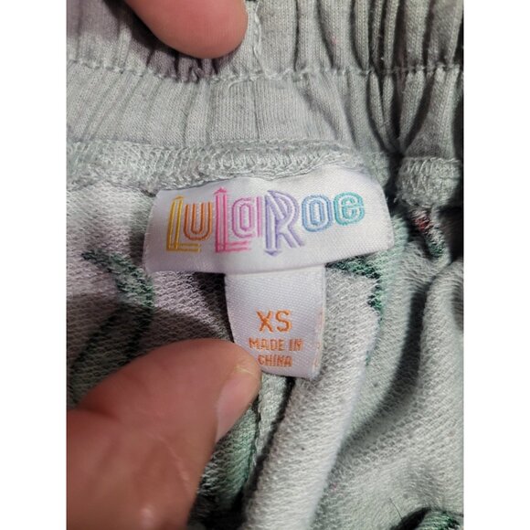 LULAROE Women's XS Gray Green T Rex Christmas Jogger Pants Lounge Comfy - Picture 10 of 10